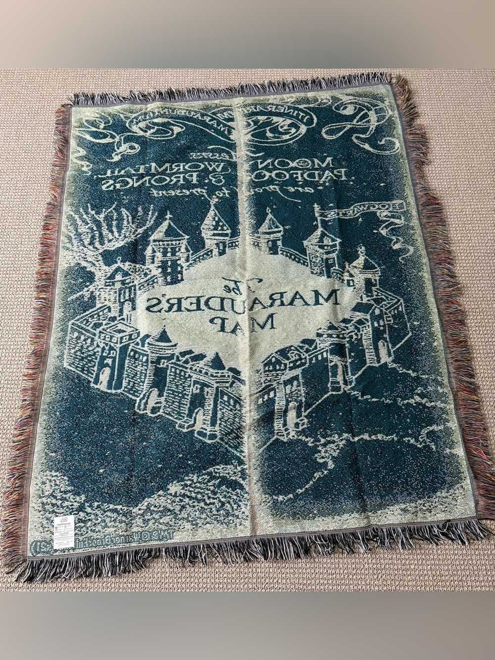 Northwest Harry Potter Marauders Map Woven Tapestry Throw Blanket - Picture 2 of 3